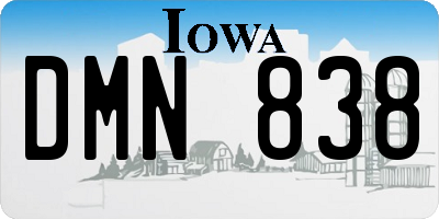 IA license plate DMN838