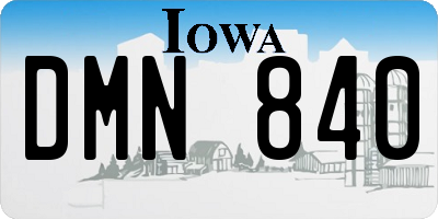IA license plate DMN840