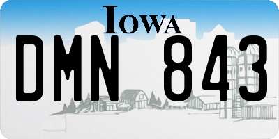 IA license plate DMN843