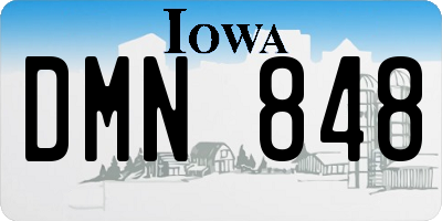 IA license plate DMN848