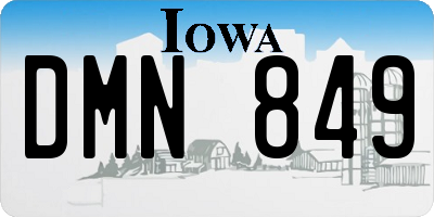 IA license plate DMN849