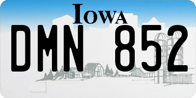 IA license plate DMN852