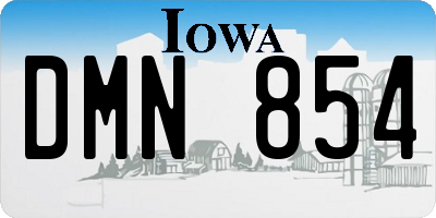 IA license plate DMN854