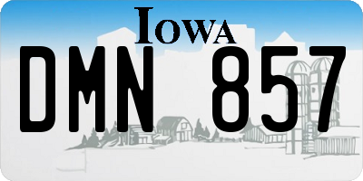 IA license plate DMN857