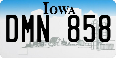 IA license plate DMN858