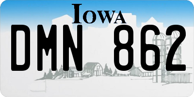 IA license plate DMN862