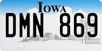 IA license plate DMN869