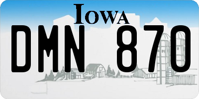 IA license plate DMN870