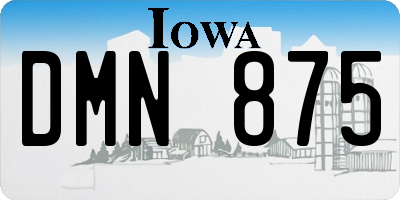 IA license plate DMN875