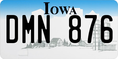 IA license plate DMN876