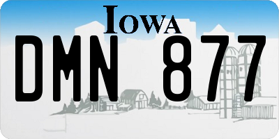 IA license plate DMN877