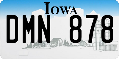 IA license plate DMN878