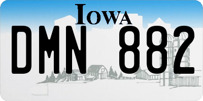 IA license plate DMN882