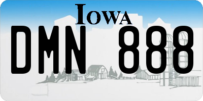 IA license plate DMN888