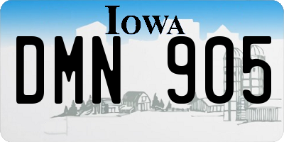 IA license plate DMN905