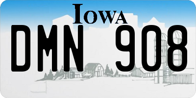 IA license plate DMN908