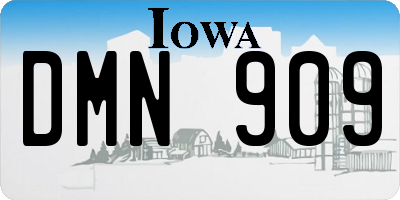 IA license plate DMN909