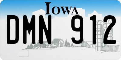 IA license plate DMN912