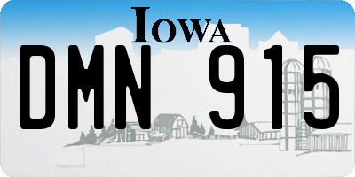 IA license plate DMN915
