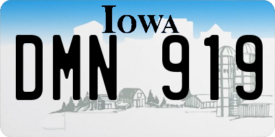 IA license plate DMN919