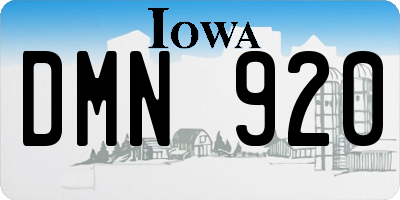 IA license plate DMN920