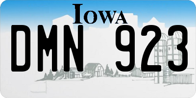 IA license plate DMN923
