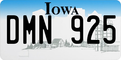IA license plate DMN925