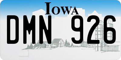 IA license plate DMN926