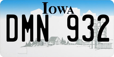 IA license plate DMN932