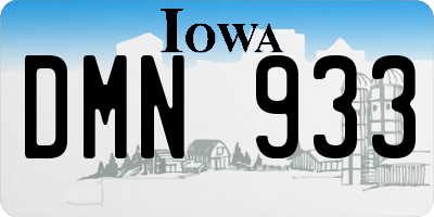 IA license plate DMN933