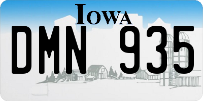 IA license plate DMN935