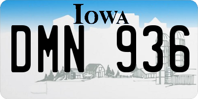 IA license plate DMN936