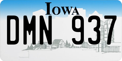 IA license plate DMN937
