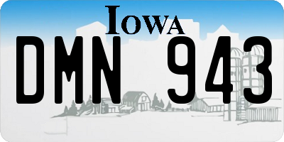 IA license plate DMN943