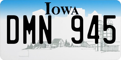 IA license plate DMN945