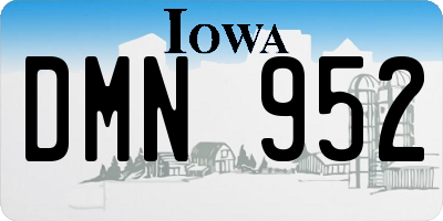IA license plate DMN952
