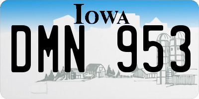 IA license plate DMN953