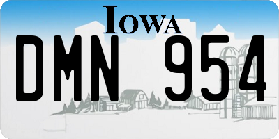 IA license plate DMN954