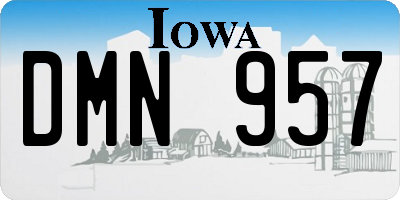 IA license plate DMN957