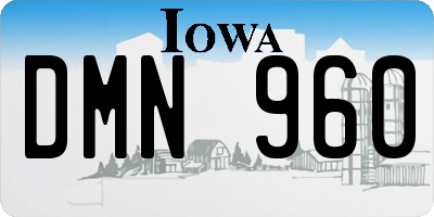IA license plate DMN960