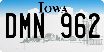 IA license plate DMN962