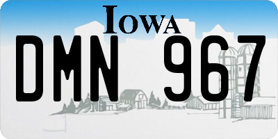 IA license plate DMN967