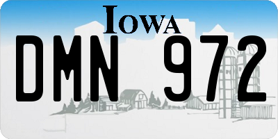IA license plate DMN972