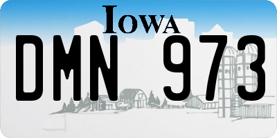 IA license plate DMN973