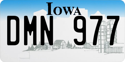 IA license plate DMN977