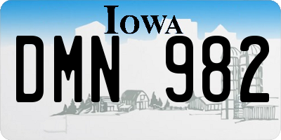 IA license plate DMN982