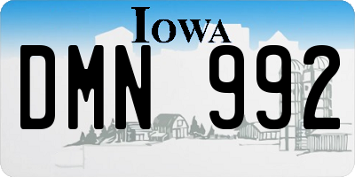 IA license plate DMN992