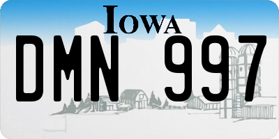 IA license plate DMN997
