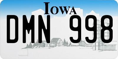 IA license plate DMN998