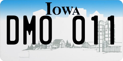 IA license plate DMO011